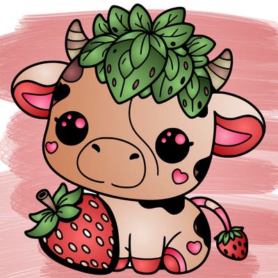 cute strawberry cow