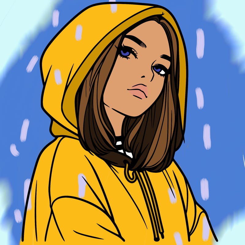 a realistic girl in a hoodie
