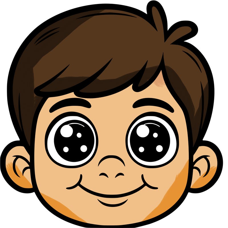 face of a funny and smiling little boy