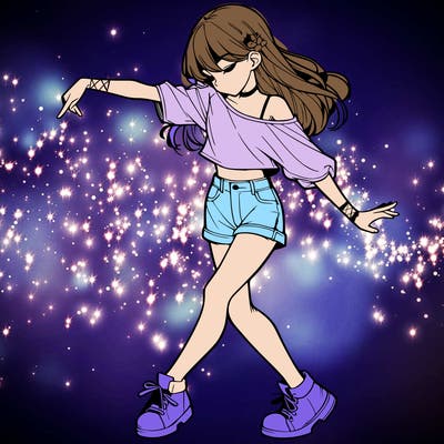 realistic girl danceing