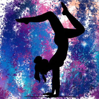 a woman doing a handstand