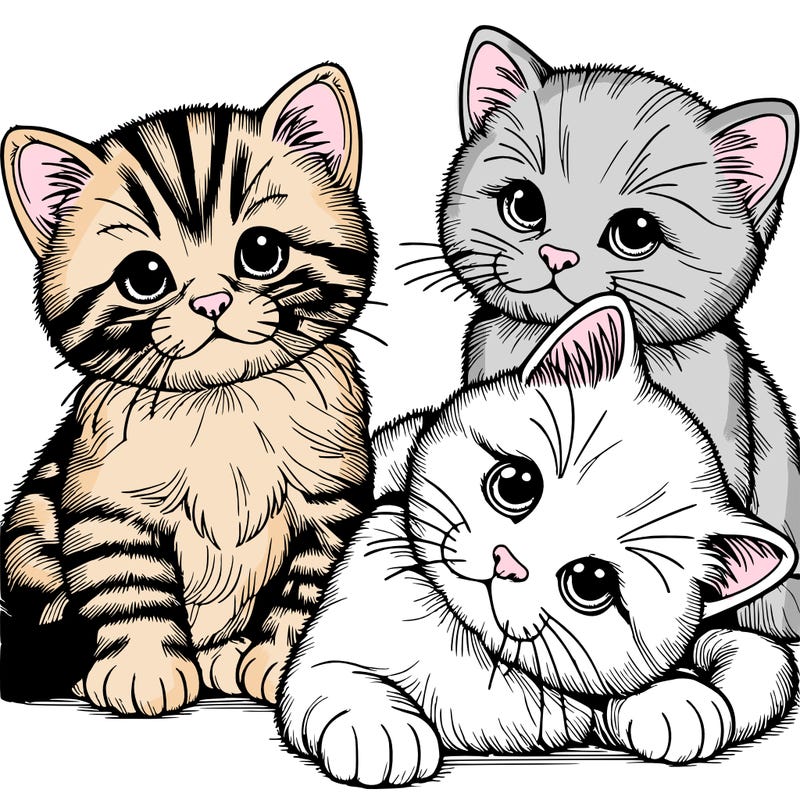 realistic adorable kittens