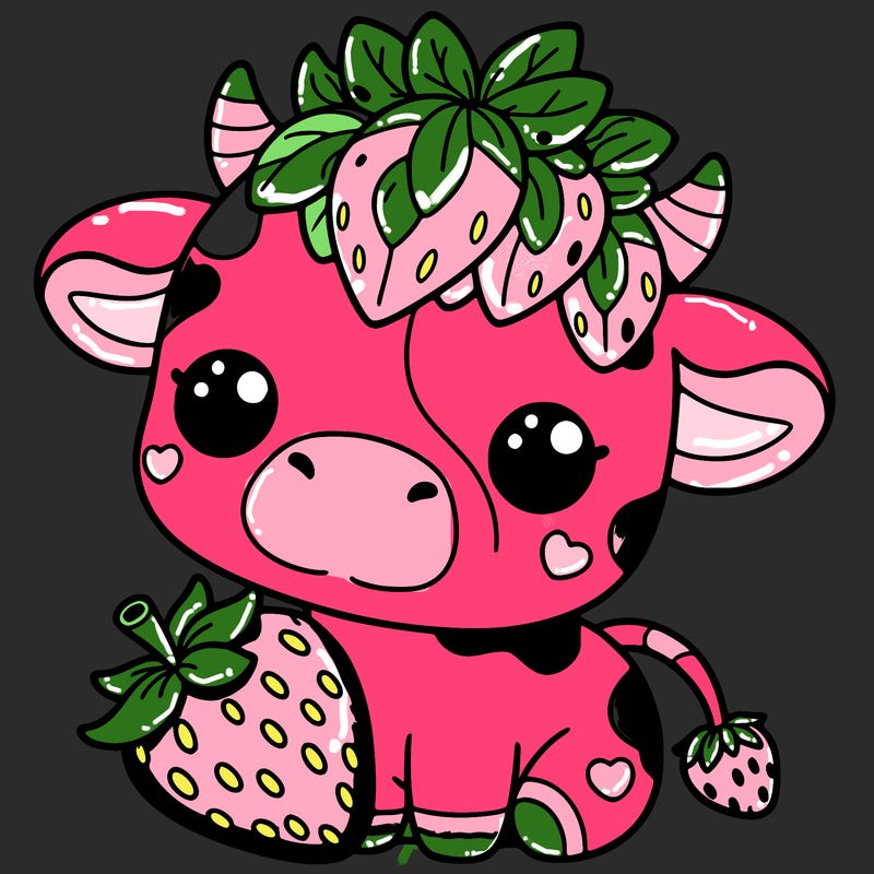 cute strawberry cow