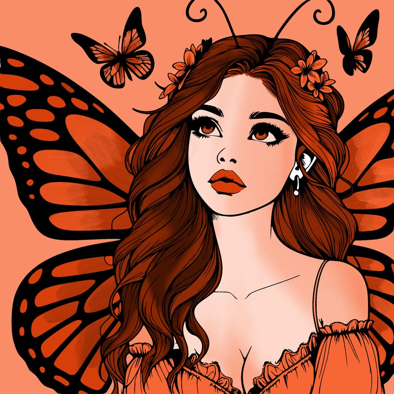 butterfly fairy realistic girl