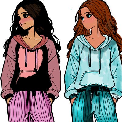 realistic girl in pajamas