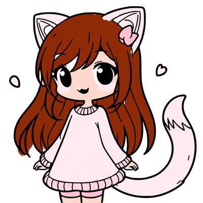 girl with cat ears and tail