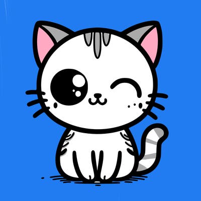 super simple cute kitten with one eye