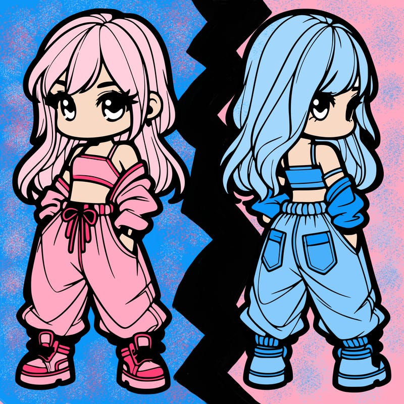 girl in crop top and baggy pants