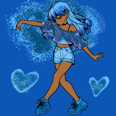 realistic girl danceing