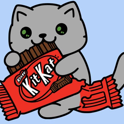 a kit kat bar eating a cat