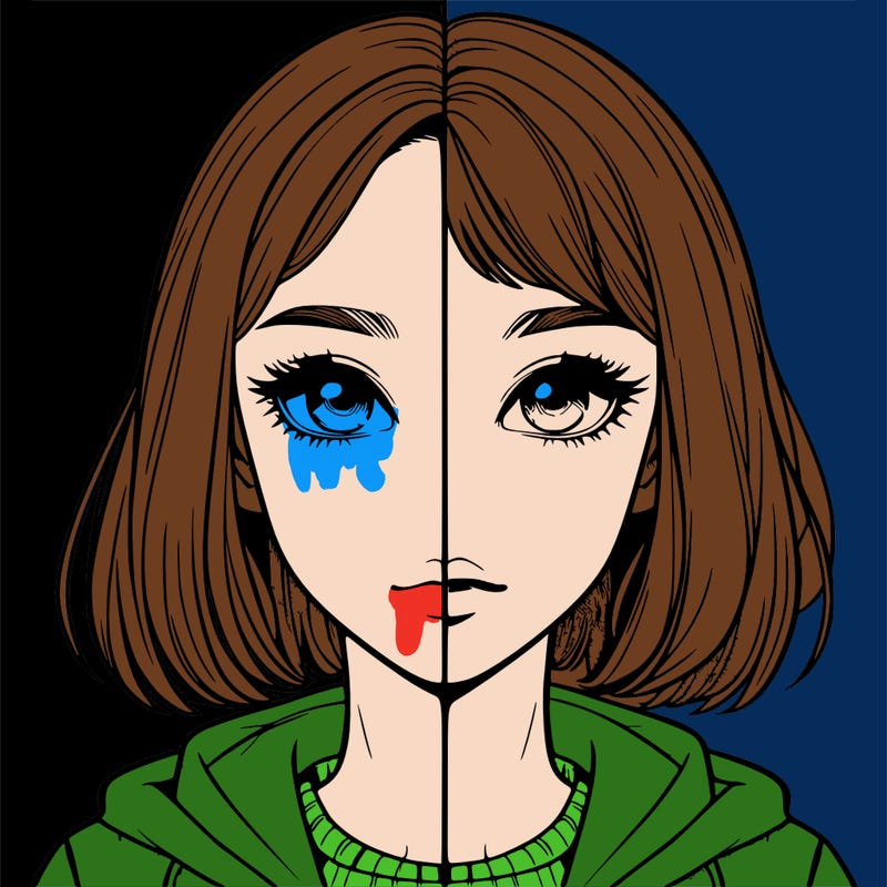 split realistic girl