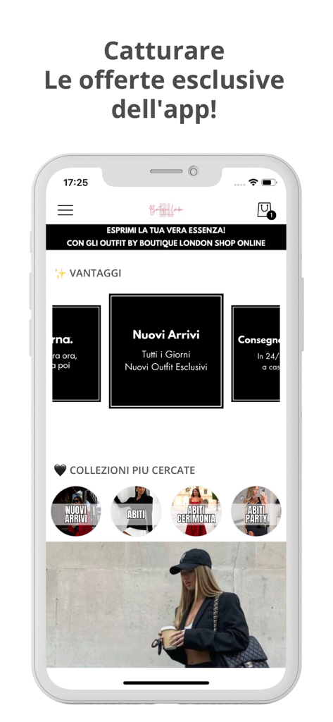 Boutique London Shop Online - Tela inicial do aplicativo Boutique London Shop Online com coleções de moda feminina