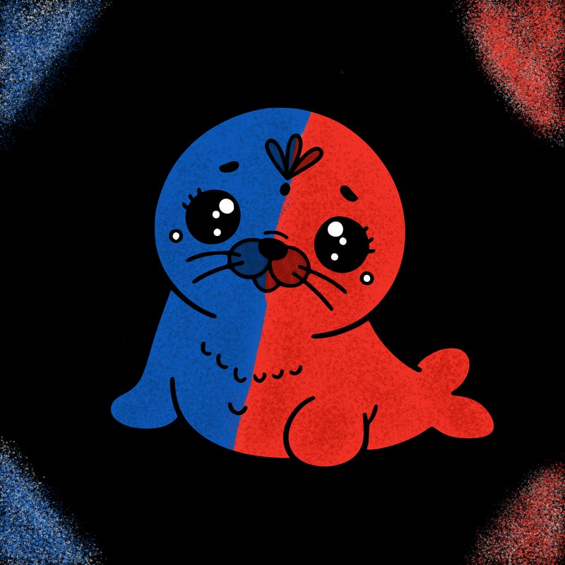 a cute baby seal mandala