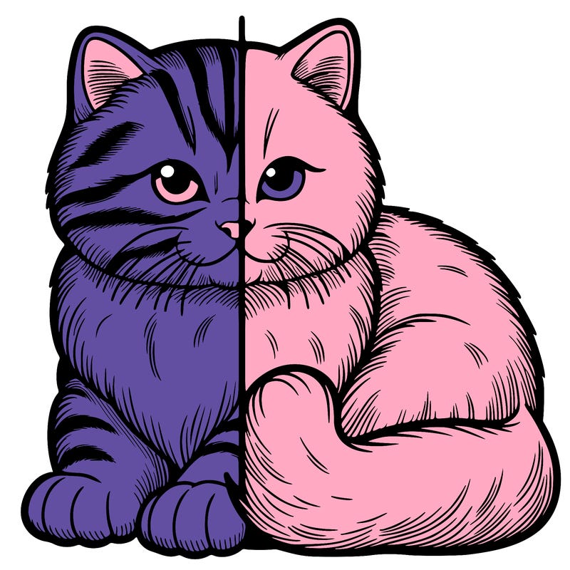 realistic split cat