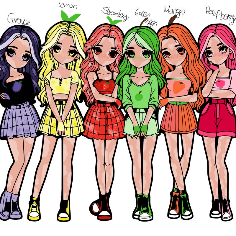 a group of girls realistic