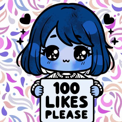 cute girl holding a sign saying 100 likes please