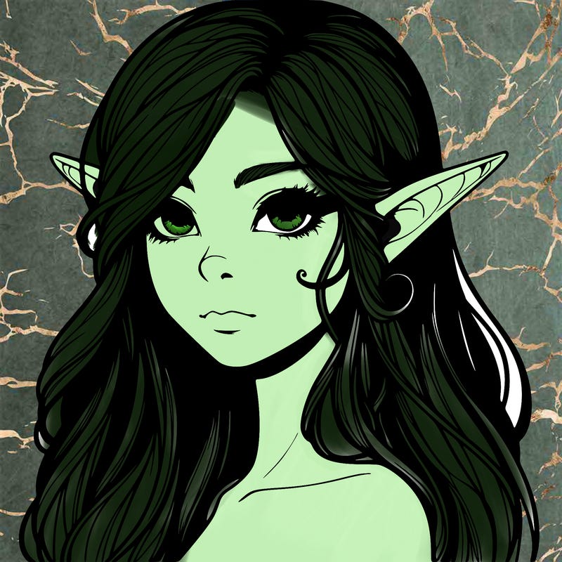 elf girl realistic dark fantasy