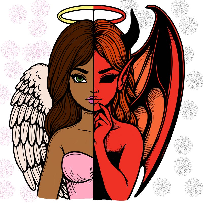 realistic angel half demon