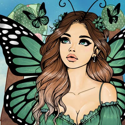 butterfly fairy realistic girl