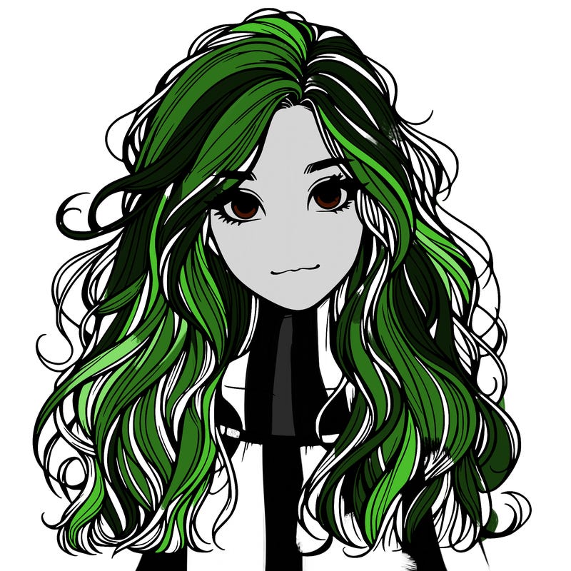 realistic girl with long messy hair