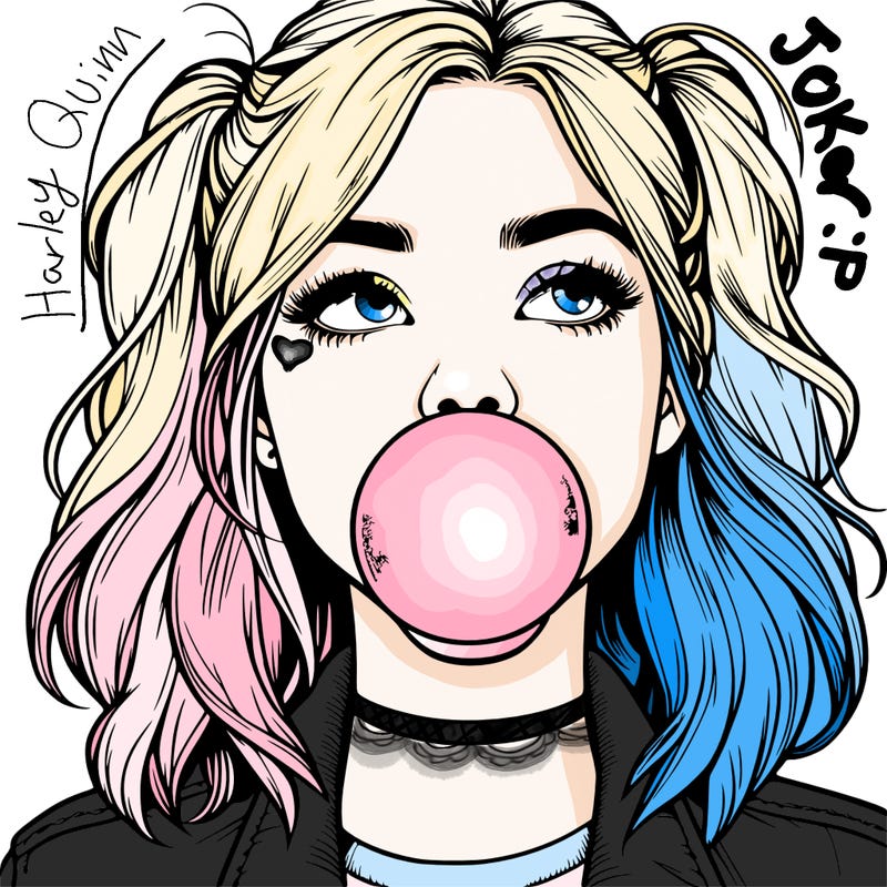 realististic girl blowing bubble -gum