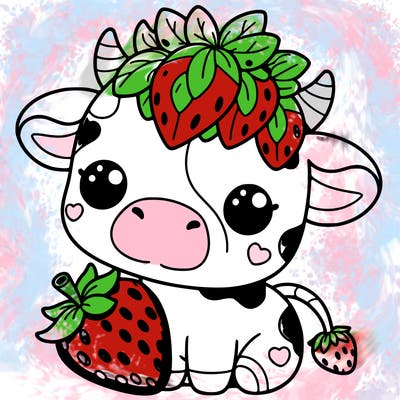 cute strawberry cow