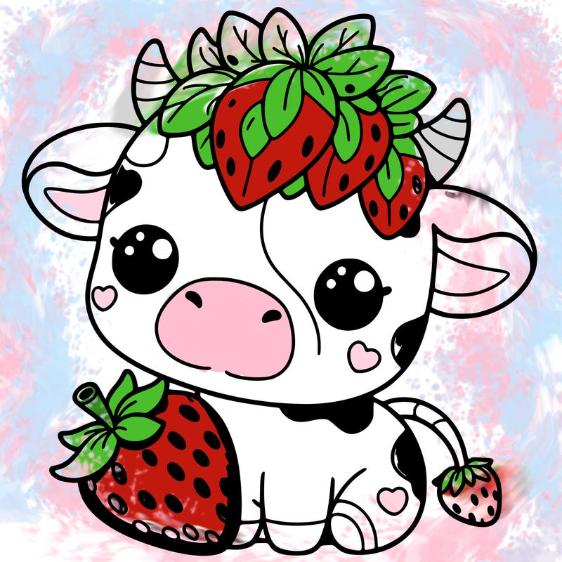cute strawberry cow