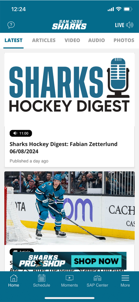 San Jose Sharks + SAP Center - Latest news and audio content feed on the San Jose Sharks official app