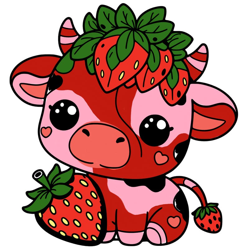 cute strawberry cow