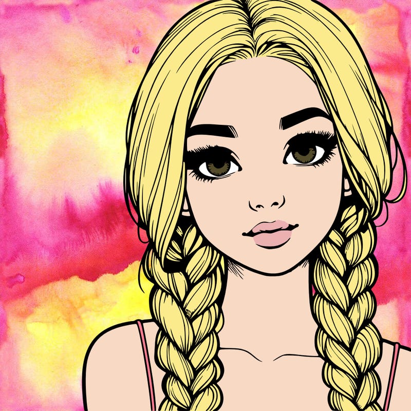 realistic girl with braids