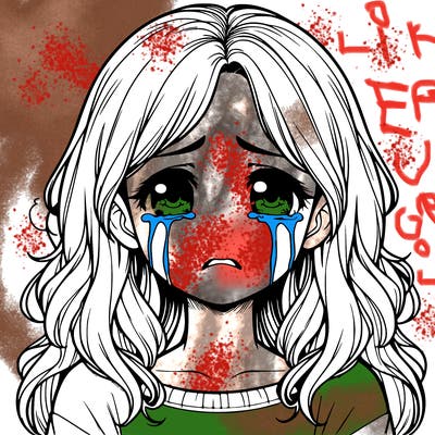 crying realistic girl