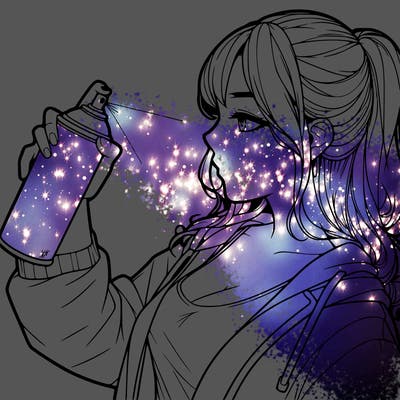 a realistic girl spray, painting