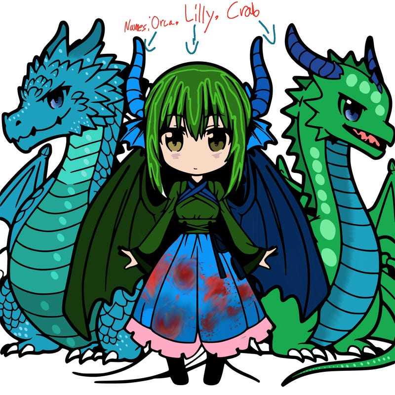 dragons with anime girl dragon