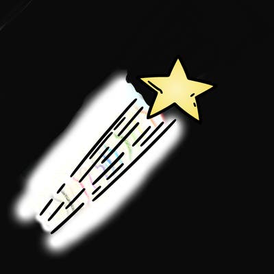 a shooting star in the sky