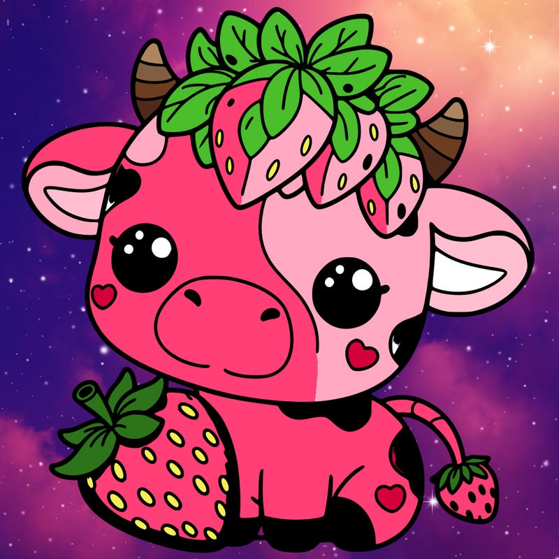 cute strawberry cow