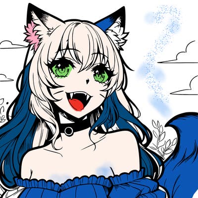 manga fox woman with fangs