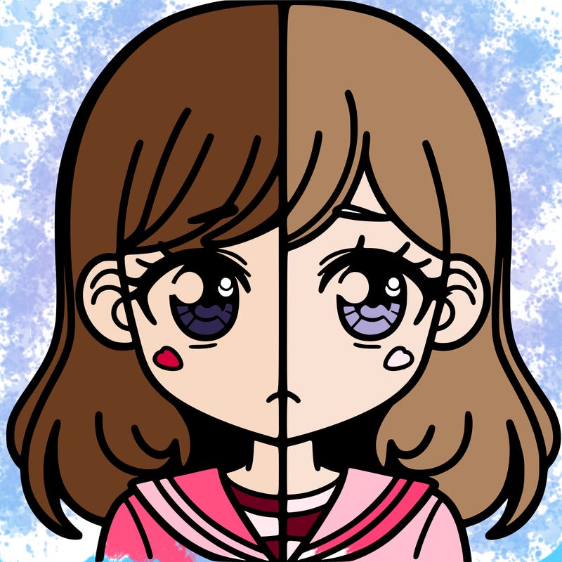 a split of a girl