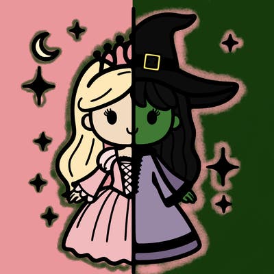 split princess and witch