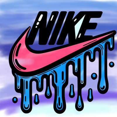 dripping nike logo