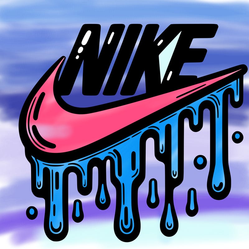 dripping nike logo