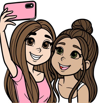two girls posing for a selfie