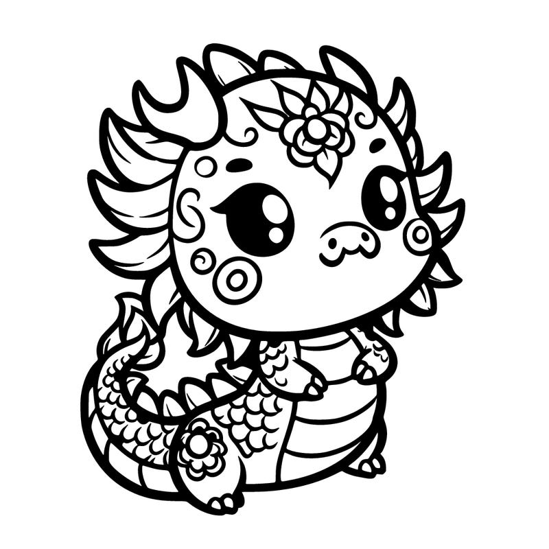 chibi lunar new year dragon
