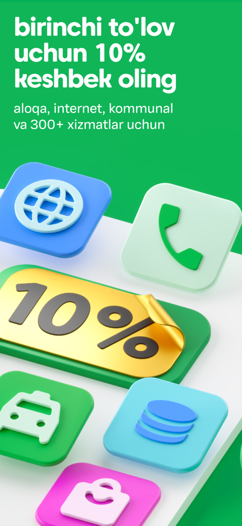 Paynet app promotional display for a 10 percent cashback offer on utility and communication service payments.