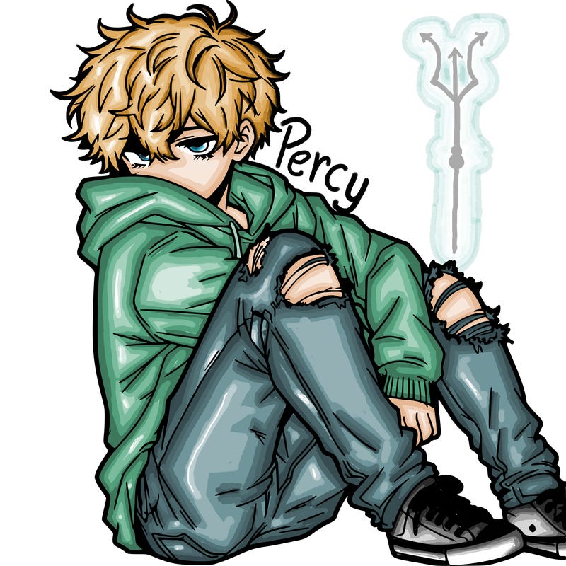 a male hoddie ripped jeans messy hair anime