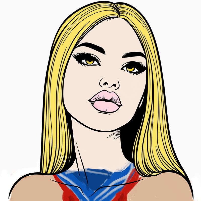 realistic woman with full lips