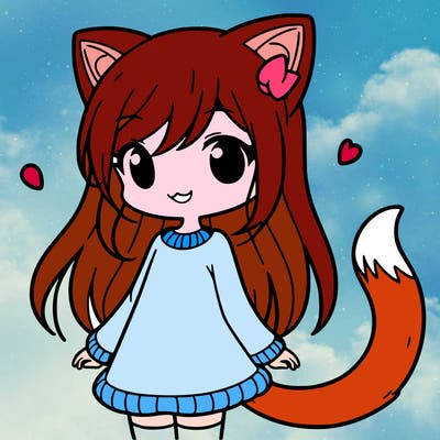 girl with cat ears and tail