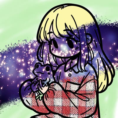 girl with long hair and a oversized shirt. and she is holding a frog