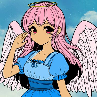 angle girl realistic