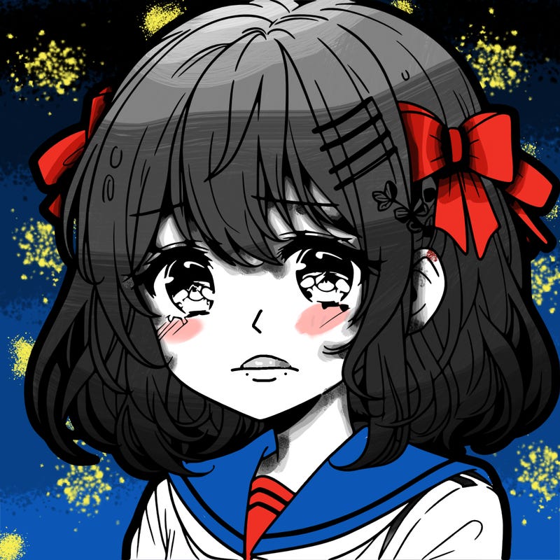 manga girl sad