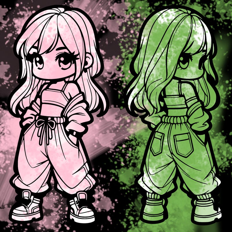 girl in crop top and baggy pants